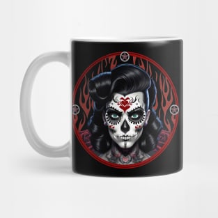 Female Rockabilly Sugar Skull Mug